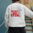 Baseball Dad Teach Kids Hit And Steal Softball Game Premium Tri-Blend Men's Sweatshirt Back Print Baseball Dad Teach Kids Hit And Steal Softball Game Premium Tri-Blend Men's Sweatshirt Back Print