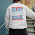 In My Baseball Papa Era Groovy Baseball Dad Family Matching Premium Men's Sweatshirt Back Print