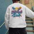 Retro Baseball Dad Dripping Ice Cream Father's Day Men's Sweatshirt Back Print