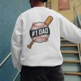 Vintage 1 Baseball Dad Daddy Father's Day From Son Daughter Men's Sweatshirt Back Print Vintage 1 Baseball Dad Daddy Father's Day From Son Daughter Men's Sweatshirt Back Print