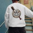 Vintage Father's Day 1 Baseball Dad Baseball Lovers Players Men's Sweatshirt Back Print Vintage Father's Day 1 Baseball Dad Baseball Lovers Players Men's Sweatshirt Back Print