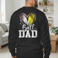 Ball Dad Softball Baseball Dad Daddy Men's Sweatshirt Back Print