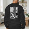Baseball Dad American Flag Papa Daddy Happy Father's Day Men's Sweatshirt Back Print