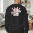 Baseball Dad With Coquette Cute Bow Sport Season Men's Sweatshirt Back Print Baseball Dad With Coquette Cute Bow Sport Season Men's Sweatshirt Back Print