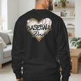 Baseball Dad Leopard Heart Baseball Lover Men's Sweatshirt Back Print