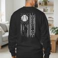 Baseball Dad Silhouette Bat Flag Stars Men's Sweatshirt Back Print Baseball Dad Silhouette Bat Flag Stars Men's Sweatshirt Back Print