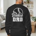 Baseball Dad Softball Game Rookie Dad Baseball Men's Sweatshirt Back Print
