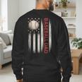 Baseball DAD USA American Flag Fathers Day 4th Of July Men's Sweatshirt Back Print Baseball DAD USA American Flag Fathers Day 4th Of July Men's Sweatshirt Back Print