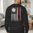 Baseball Dad USA American Flag Men Daddy Fathers Day Men's Sweatshirt Back Print Baseball Dad USA American Flag Men Daddy Fathers Day Men's Sweatshirt Back Print