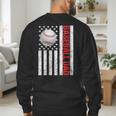 Baseball Dad USA American Flag Patriotic Dad 4th Of July Men's Sweatshirt Back Print Baseball Dad USA American Flag Patriotic Dad 4th Of July Men's Sweatshirt Back Print