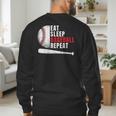 Eat Sleep Baseball Repeat Humor Baseball Dad Players Men's Sweatshirt Back Print