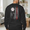 Father's Day USA Flag Patriotic Baseball Dad Men's Sweatshirt Back Print