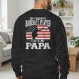 My Favorite Baseball Player Calls Me Papa Baseball Dad Men's Sweatshirt Back Print My Favorite Baseball Player Calls Me Papa Baseball Dad Men's Sweatshirt Back Print
