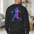 Ice Cream Drip Melting Baseball Bat Player Baseball Dad Men's Sweatshirt Back Print