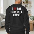 I Love Hot Baseball Dads With Beards Red Hearts Men's Sweatshirt Back Print I Love Hot Baseball Dads With Beards Red Hearts Men's Sweatshirt Back Print