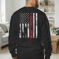 Proud Baseball Dad American Flag Sports Father Day Men's Sweatshirt Back Print