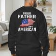Proud Father And American Flag Baseball Dad Father Patriotic Men's Sweatshirt Back Print Proud Father And American Flag Baseball Dad Father Patriotic Men's Sweatshirt Back Print