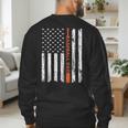 Retro Baseball Dad American Flag Father's Day 4th Of July Men's Sweatshirt Back Print