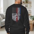 Vintage Baseball US Flag Tee Baseball Dad Player Coach Men's Sweatshirt Back Print