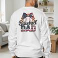 Baseball Dad American Flag Bow Sports Men's Sweatshirt Back Print