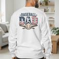 Patriotic Baseball Dad USA Flag American 4th Of July Men's Sweatshirt Back Print Patriotic Baseball Dad USA Flag American 4th Of July Men's Sweatshirt Back Print