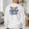 Retro Baseball Dad Dripping Ice Cream Father's Day Men's Sweatshirt Back Print