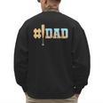 1 Dad Baseball Ice Cream Drip Fathers Day Baseball Daddy Men's Sweatshirt Back Print