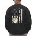 Baseball Dad America Flag Vintage Christmas Xmas Men's Sweatshirt Back Print