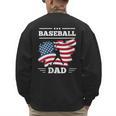 Baseball DAD American Flag Patriotic Father's Day Men's Sweatshirt Back Print Baseball DAD American Flag Patriotic Father's Day Men's Sweatshirt Back Print