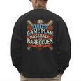 Baseball Dad BBQ Grill Dad's Game Plan Baseball & Barbecues Men's Sweatshirt Back Print