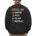 Baseball Dad Drive Pay Clap Repeat Father's Day Men's Sweatshirt Back Print Baseball Dad Drive Pay Clap Repeat Father's Day Men's Sweatshirt Back Print