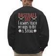 Baseball Dad Hit And Steal Ballpark Father Men's Sweatshirt Back Print Baseball Dad Hit And Steal Ballpark Father Men's Sweatshirt Back Print