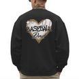 Baseball Dad Leopard Heart Baseball Lover Men's Sweatshirt Back Print