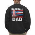 Baseball Dad For Men American Flag 4th Of July Fathers Day Men's Sweatshirt Back Print