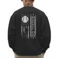 Baseball Dad Silhouette Bat Flag Stars Men's Sweatshirt Back Print Baseball Dad Silhouette Bat Flag Stars Men's Sweatshirt Back Print