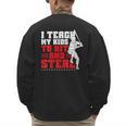 Baseball Dad Teach Kids Hit And Steal Softball Game Men's Sweatshirt Back Print