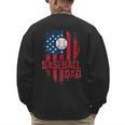 Baseball Dad USA American Flag 4th Of July Men's Sweatshirt Back Print Baseball Dad USA American Flag 4th Of July Men's Sweatshirt Back Print
