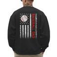 Baseball Dad USA American Flag Men Daddy Fathers Day Men's Sweatshirt Back Print Baseball Dad USA American Flag Men Daddy Fathers Day Men's Sweatshirt Back Print