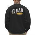 Baseball Player Dad Papa Number One Baseball Dad Fathers Day Men's Sweatshirt Back Print