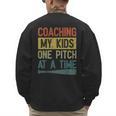 Coaching My Kids One Pitch At A Time Vintage Baseball Dad Men's Sweatshirt Back Print Coaching My Kids One Pitch At A Time Vintage Baseball Dad Men's Sweatshirt Back Print