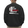 Eat Sleep Baseball Repeat Humor Baseball Dad Players Men's Sweatshirt Back Print