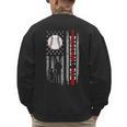 Father's Day USA Flag Patriotic Baseball Dad Men's Sweatshirt Back Print