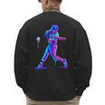 Ice Cream Drip Melting Baseball Bat Player Baseball Dad Men's Sweatshirt Back Print