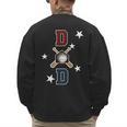 Patriotic Baseball Dad Father's Day Red Blue Star Men's Sweatshirt Back Print Patriotic Baseball Dad Father's Day Red Blue Star Men's Sweatshirt Back Print