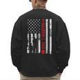 Proud Baseball Dad American Flag Sports Father Day Men's Sweatshirt Back Print