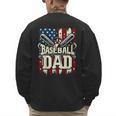 Retro American Flag Baseball Dad Father's Day Men's Sweatshirt Back Print