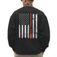 Retro Baseball Dad American Flag Father's Day 4th Of July Men's Sweatshirt Back Print