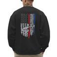 Vintage Baseball US Flag Tee Baseball Dad Player Coach Men's Sweatshirt Back Print