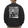 Vintage Coaching My Kids One Pitch At A Time Baseball Dad Men's Sweatshirt Back Print