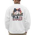Baseball Dad American Flag Bow Sports Men's Sweatshirt Back Print